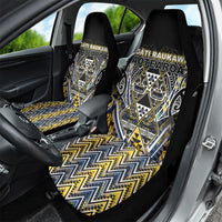 Aotearoa Ngati Raukawa Car Seat Cover Maori Tribal Yellow And Navy Paua Shell Pattern DT05 - Polynesian Pride