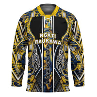 Aotearoa Ngati Raukawa Hockey Jersey Maori Tribal Yellow And Navy Paua Shell Pattern DT05 Unisex Yellow - Polynesian Pride