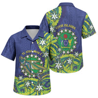 Cook Islands Language Week Family Matching Off Shoulder Maxi Dress and Hawaiian Shirt Flying Fish 15 Stars Tribal Patterns