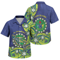 Cook Islands Language Week Family Matching Short Sleeve Bodycon Dress and Hawaiian Shirt Flying Fish 15 Stars Tribal Patterns DT05 Son's Shirt Green - Polynesian Pride