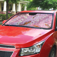 Pink Palaka Hawaiian And Japanese Auto Sun Shade Sakura Lei With Koi Fish DT05 - Polynesian Pride