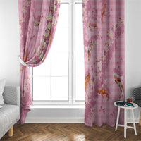Pink Palaka Hawaiian And Japanese Window Curtain Sakura Lei With Koi Fish DT05 - Polynesian Pride