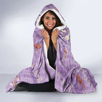 Purple Palaka Hawaiian And Japanese Hooded Blanket Sakura Lei With Koi Fish DT05 - Polynesian Pride