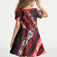 Personalised Aotearoa Te Arawa Kid Short Sleeve Dress New Zealand Maori Tribal Fern Pattern DT05 - Polynesian Pride
