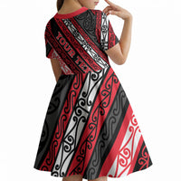 Personalised Aotearoa Te Arawa Kid Short Sleeve Dress New Zealand Maori Tribal Fern Pattern DT05 - Polynesian Pride
