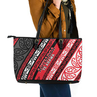 Aotearoa Te Arawa Leather Tote Bag New Zealand Maori Tribal Fern Pattern