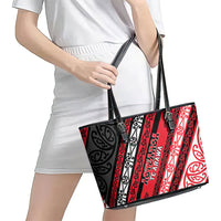 Aotearoa Te Arawa Leather Tote Bag New Zealand Maori Tribal Fern Pattern