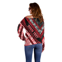 Personalised Aotearoa Te Arawa Off Shoulder Sweater New Zealand Maori Tribal Fern Pattern