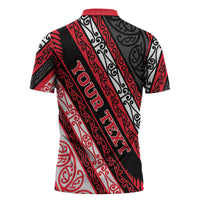 Personalised Aotearoa Te Arawa Zipper Polo Shirt New Zealand Maori Tribal Fern Pattern DT05 - Polynesian Pride