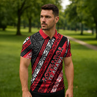 Personalised Aotearoa Te Arawa Zipper Polo Shirt New Zealand Maori Tribal Fern Pattern DT05 - Polynesian Pride