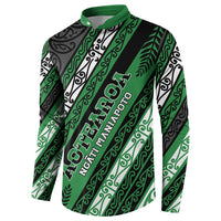 Personalised Aotearoa Ngati Maniapoto Button Sweatshirt New Zealand Maori Tribal Fern Pattern