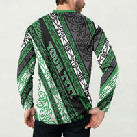 Personalised Aotearoa Ngati Maniapoto Button Sweatshirt New Zealand Maori Tribal Fern Pattern