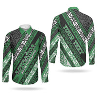 Personalised Aotearoa Ngati Maniapoto Couples Matching Mermaid Dress and Long Sleeve Button Shirt New Zealand Maori Tribal Fern Pattern