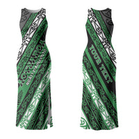 Personalised Aotearoa Ngati Maniapoto Couples Matching Tank Maxi Dress and Long Sleeve Button Shirt New Zealand Maori Tribal Fern Pattern