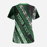 Personalised Aotearoa Ngati Maniapoto Scrub Top New Zealand Maori Tribal Fern Pattern