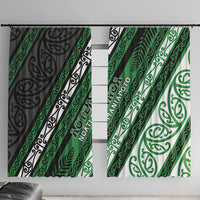 Aotearoa Ngati Maniapoto Window Curtain New Zealand Maori Tribal Fern Pattern