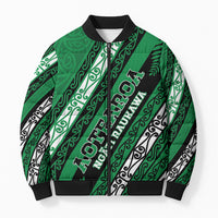 Personalised Aotearoa Ngati Raukawa Bomber Puffer Jacket New Zealand Maori Tribal Fern Pattern