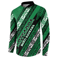 Personalised Aotearoa Ngati Raukawa Button Sweatshirt New Zealand Maori Tribal Fern Pattern