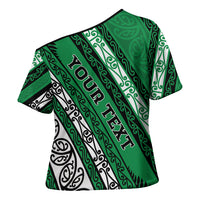 Personalised Aotearoa Ngati Raukawa Cross Shoulder Shirt New Zealand Maori Tribal Fern Pattern