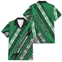 Personalised Aotearoa Ngati Raukawa Family Matching Off Shoulder Maxi Dress and Hawaiian Shirt New Zealand Maori Tribal Fern Pattern