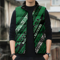 Personalised Aotearoa Ngati Raukawa Sleeveless Puffer Jacket New Zealand Maori Tribal Fern Pattern