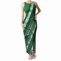 Personalised Aotearoa Ngati Raukawa Tank Maxi Dress New Zealand Maori Tribal Fern Pattern DT05 Women Green - Polynesian Pride