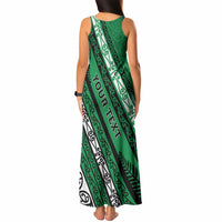 Personalised Aotearoa Ngati Raukawa Tank Maxi Dress New Zealand Maori Tribal Fern Pattern DT05 - Polynesian Pride