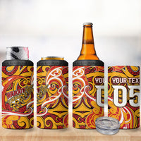 Custom Aotearoa Waikato Tainui 4 in 1 Can Cooler Tumbler Maori Tribal Pattern Koru Motif