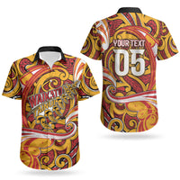 Custom Aotearoa Waikato Tainui Couples Matching Off Shoulder Short Dress and Hawaiian Shirt Maori Tribal Pattern Koru Motif