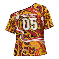 Custom Aotearoa Waikato Tainui Cross Shoulder Shirt Maori Tribal Pattern Koru Motif