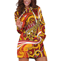 Custom Aotearoa Waikato Tainui Hoodie Dress Maori Tribal Pattern Koru Motif