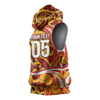 Custom Aotearoa Waikato Tainui Sleeveless Hoodie Maori Tribal Pattern Koru Motif
