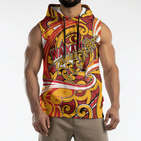 Custom Aotearoa Waikato Tainui Sleeveless Hoodie Maori Tribal Pattern Koru Motif