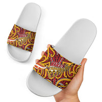 Aotearoa Waikato Tainui Slide Sandals Maori Tribal Pattern Koru Motif