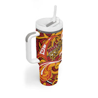 Custom Aotearoa Waikato Tainui Tumbler With Handle Maori Tribal Pattern Koru Motif