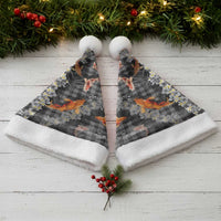 Black Palaka Hawaiian And Japanese Christmas Santa Hat Sakura Lei With Koi Fish DT05 - Polynesian Pride