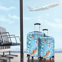 Blue Palaka Hawaiian And Japanese Luggage Cover Sakura Lei With Koi Fish DT05 - Polynesian Pride