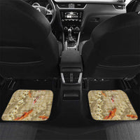 Beige Palaka Hawaiian And Japanese Car Mats Sakura Lei With Koi Fish DT05 Set 2pcs - Back Beige - Polynesian Pride