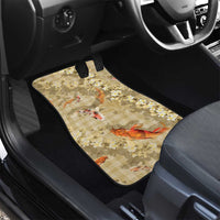 Beige Palaka Hawaiian And Japanese Car Mats Sakura Lei With Koi Fish DT05 - Polynesian Pride