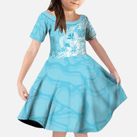 Hawaii Kanaka Maoli Kid Short Sleeve Dress Polynesian Turtle Tattoo
