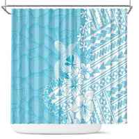 Hawaii Kanaka Maoli Shower Curtain Polynesian Turtle Tattoo DT05 Blue - Polynesian Pride