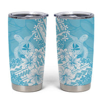 Hawaii Kanaka Maoli Tumbler Cup Polynesian Turtle Tattoo DT05 Blue - Polynesian Pride