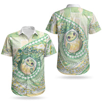 Hawaii Pineapple Couples Matching Short Sleeve Bodycon Dress and Hawaiian Shirt Cute Cosplay Turtle Plumeria Spiral DT05 - Polynesian Pride