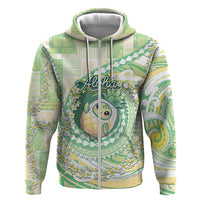 Hawaii Pineapple Hoodie Cute Cosplay Turtle Plumeria Spiral DT05 Zip Hoodie Mint - Polynesian Pride