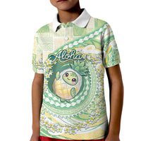 Hawaii Pineapple Kid Polo Shirt Cute Cosplay Turtle Plumeria Spiral DT05 Kid Mint - Polynesian Pride