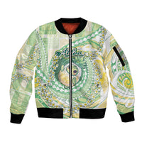 Hawaii Pineapple Sleeve Zip Bomber Jacket Cute Cosplay Turtle Plumeria Spiral DT05 Unisex Mint - Polynesian Pride