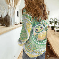 Hawaii Pineapple Women Casual Shirt Cute Cosplay Turtle Plumeria Spiral DT05 - Polynesian Pride
