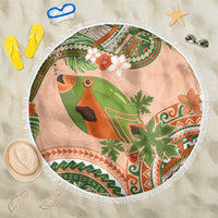 Hawaii Papaya Beach Blanket Cute Cosplay Humuhumu Fish Plumeria Waves DT05 One Size 150cm Orange - Polynesian Pride