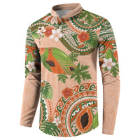 Hawaii Papaya Button Sweatshirt Cute Cosplay Humuhumu Fish Plumeria Waves DT05 - Polynesian Pride