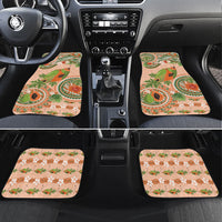 Hawaii Papaya Car Mats Cute Cosplay Humuhumu Fish Plumeria Waves DT05 Set 4pcs Orange - Polynesian Pride